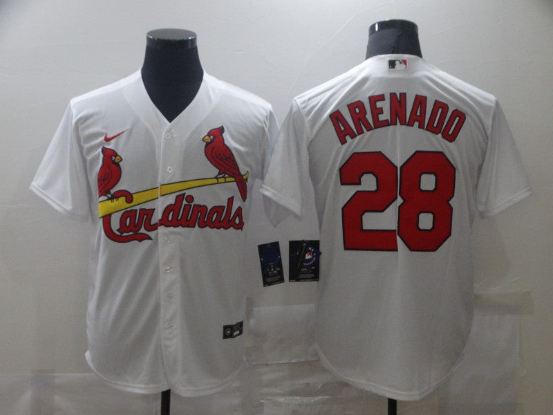 Men's St. Louis Cardinals Nolan Arenado #28 White Baseball Jersey